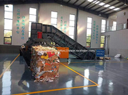 Scrap waste paper carton cardboard compress horizontal bailing baler baling machine